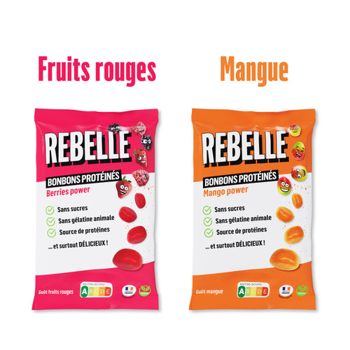 Bonbons protéinés Mixte Fruits rouges / Mangue